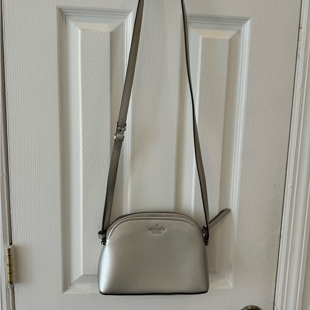 Kate Spade Metallic Silver Crossbody Bag